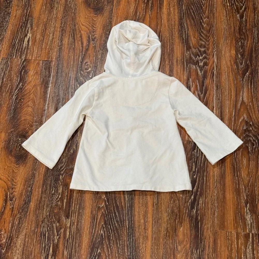 Baby Gap 18-24M Hoodie Toddler White Embroidered Boho Pullover Pocket Sweater